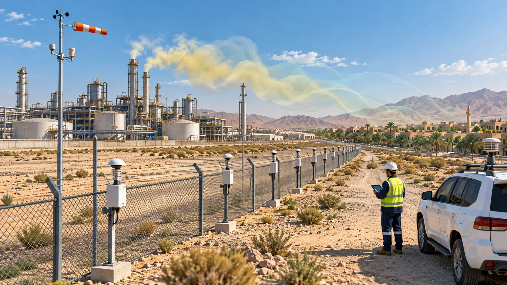 Industrial fenceline odour monitoring network in Saudi Arabia