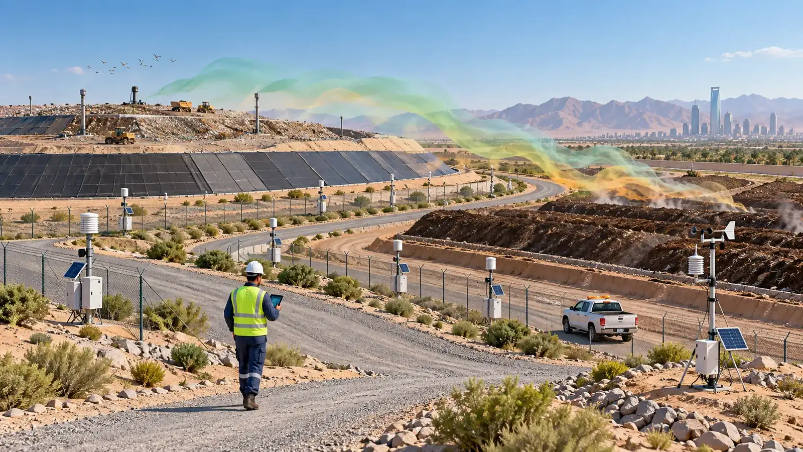 Landfill and compost odour investigation layout in Saudi Arabia