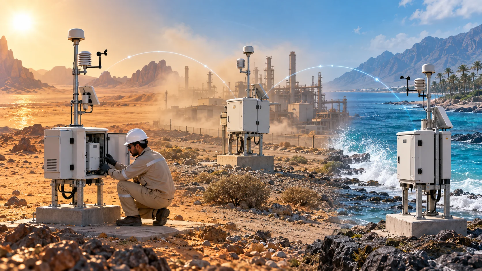 Odour monitoring installation for Saudi heat, dust and coastal conditions in Saudi Arabia