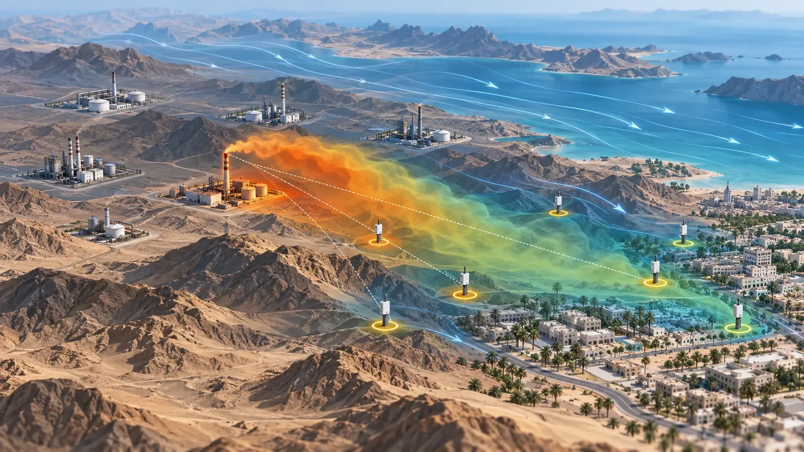 Odour source attribution compared with dispersion modelling in Saudi Arabia