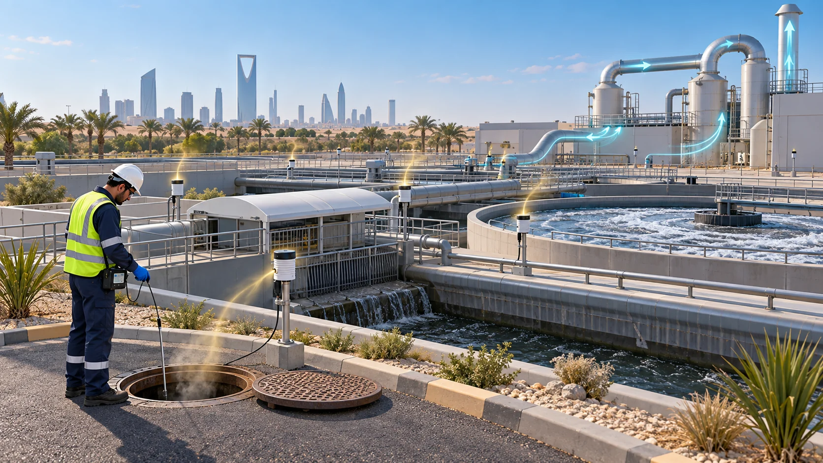 Wastewater and sewer odour monitoring points in Saudi Arabia